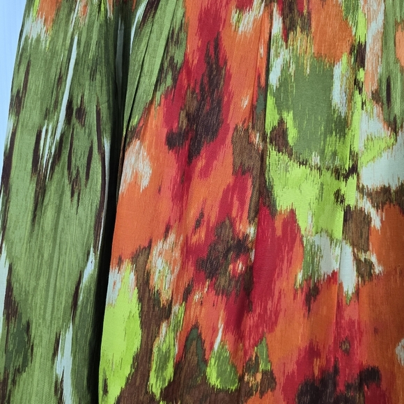 Talbots Vibrant Multicolor Skirt Cotton/Silk Blend Orange Green Yellow Size 8P - Picture 5 of 11